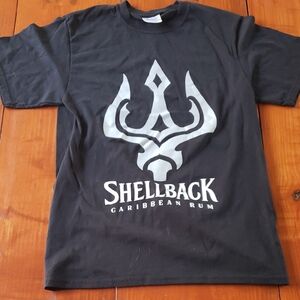 Port and Company Black T-Shirt with Silver Shellback Logo